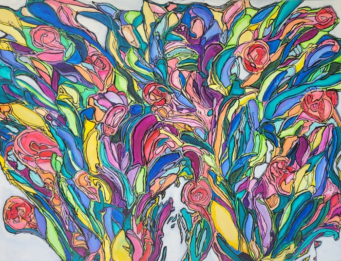 Harvest a Medemblik, 2024, acrylic on canvas, 36 x 48 in. / 91.44 x 121.92 cm.