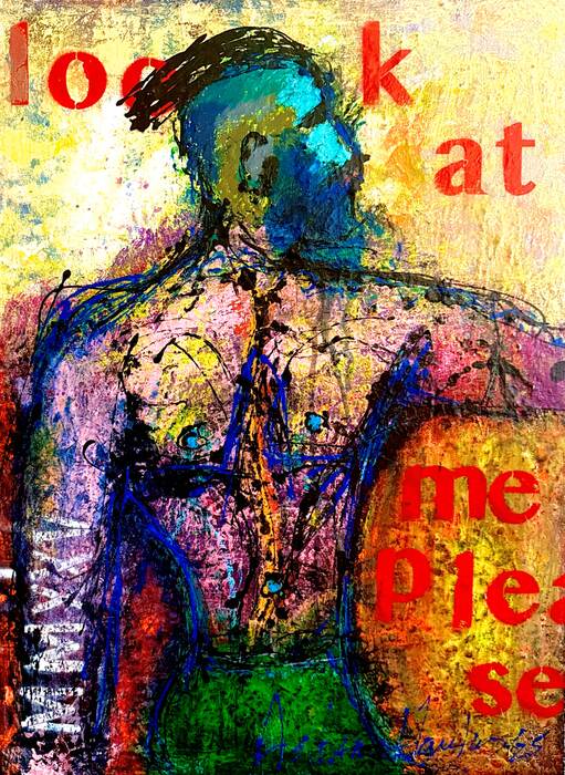 While You Were Speaking, 2025, mixed media, 24 x 18 in. / 60.96 x 45.72 cm.