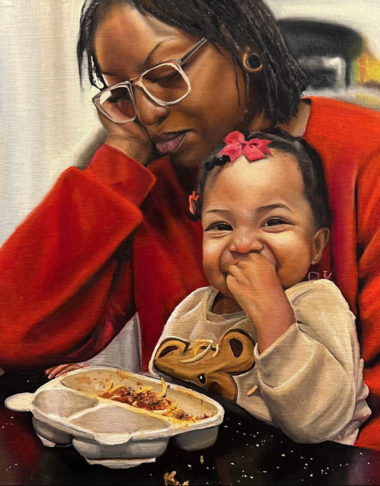 Safe In Your Arms, 2024, oils, 11 x 14 in. / 27.94 x 35.56 cm.