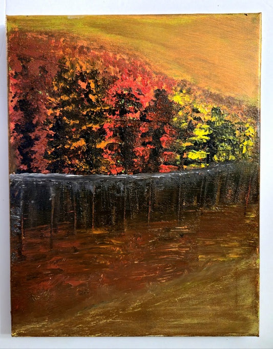 Embers of the Forest, 2024, acrylic on canvas, 11 x 14 in. / 27.94 x 35.56 cm.