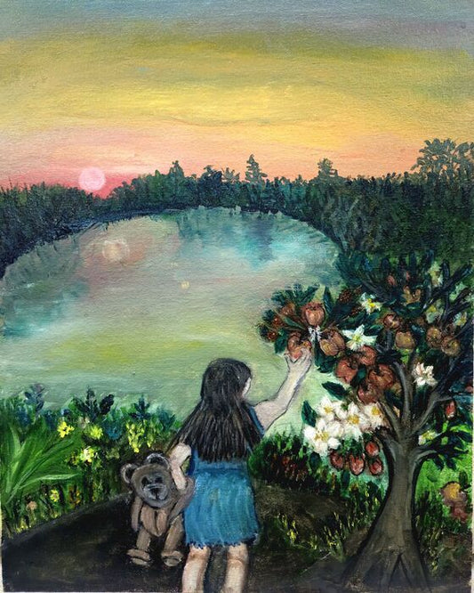 Apple of the Evening Light, 2025, chart paper with water color, 20 x 16 in. / 50.8 x 40.64 cm.