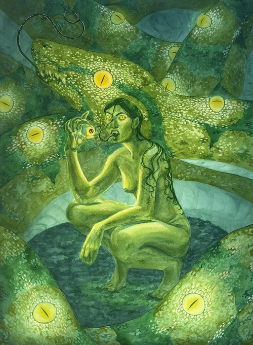 Boitatá, 2025, watercolor on paper, 22.5 x 16.5 in. / 57.15 x 42 cm.