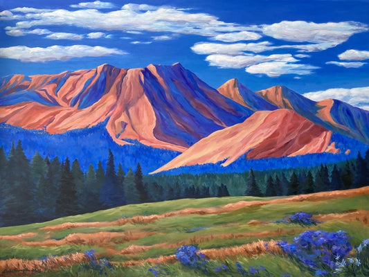 Mountain Grandeur, 2025, acrylic, 36 x 48 in. / 91.44 x 121.92 cm.