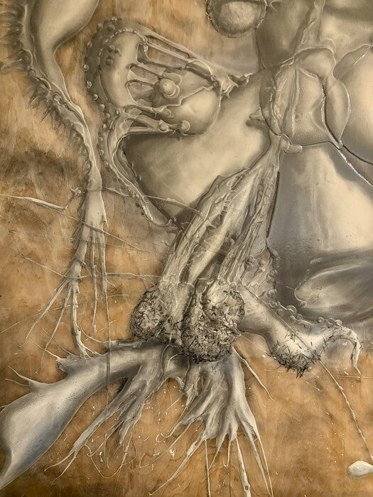Tribulation, 2025, mixed media, 69 x 44 in. / 175.26 x 111.76 cm.