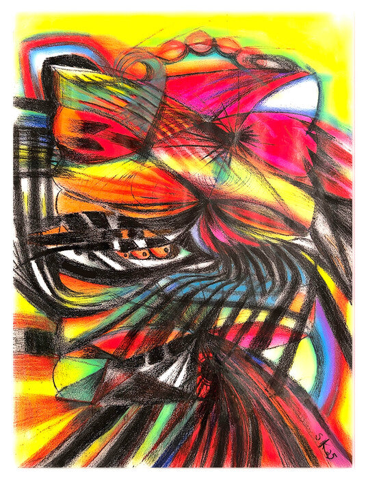 Into The Labyrinth - 10, 2025, mixed media, 12 x 9 in. / 30.48 x 22.86 cm.