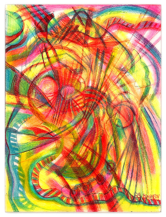 Into The Labyrinth - 6, 2024, mixed media, 12 x 9 in. / 30.48 x 22.86 cm.