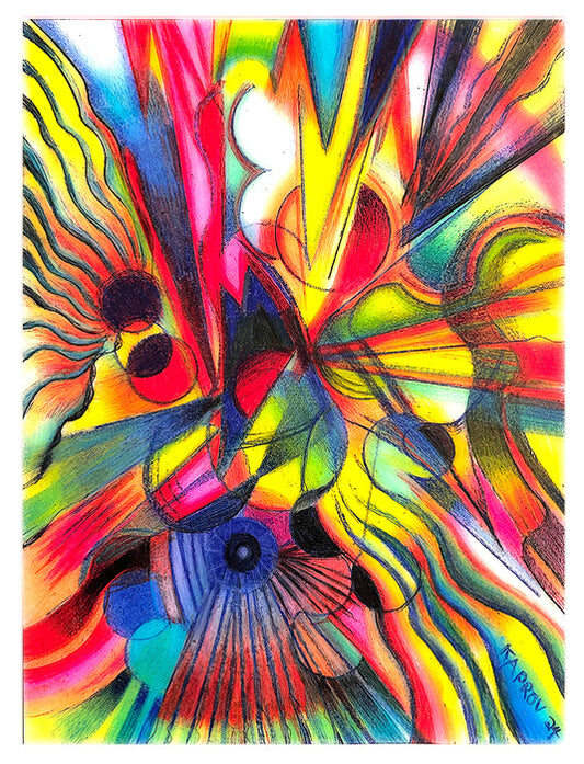 Into The Labyrinth - 3, 2024, mixed media, 12 x 9 in. / 30.48 x 22.86 cm.