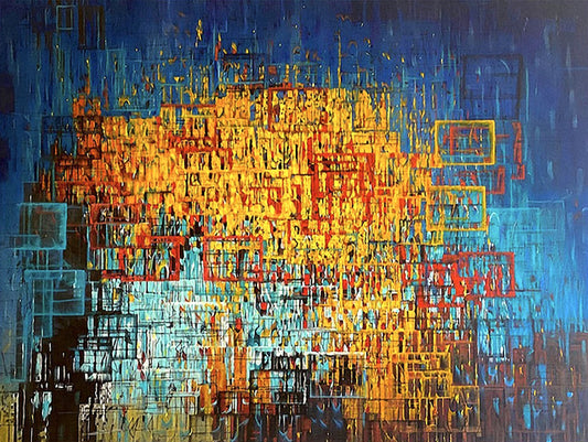 A Sunny Day, 2023, mixed media on canvas, 36 x 48 in. / 91.44 x 121.92 cm.