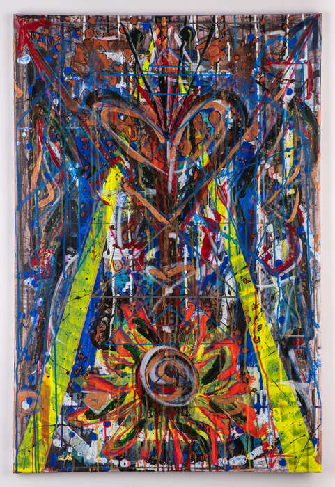 SEGMENTS OF TIME, 2023, acrylic, 36 x 24 in. / 91.44 x 60.96 cm.
