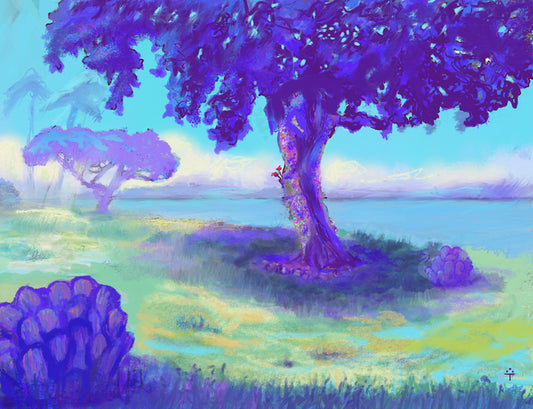 Dreaming of the Violet Coast, 2023, digital painting, 18 x 24 in. / 45.72 x 60.96 cm.