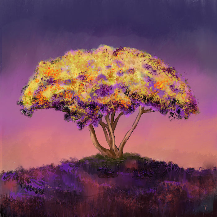 Defining Tree, 2023, digital painting, 12 x 12 in. / 30.48 x 30.48 cm.