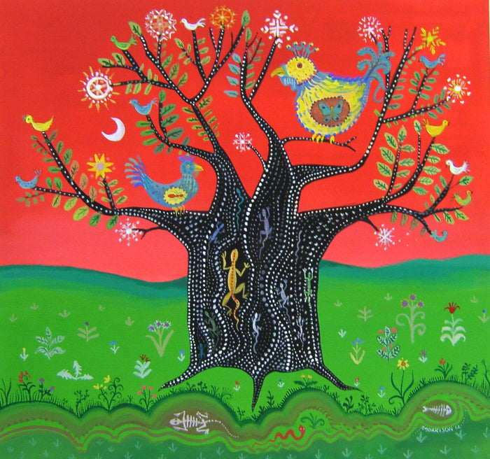 Tree of Life, 2015, gouache on paper, 18 x 18 in. / 45.72 x 45.72 cm.