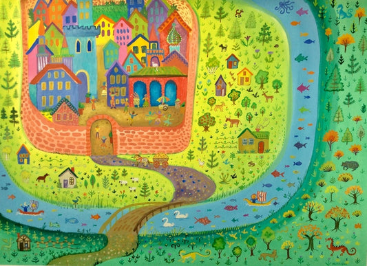 Fantasy Land, 2020, gouache on paper, 24 x 22 in. / 60.96 x 55.88 cm.