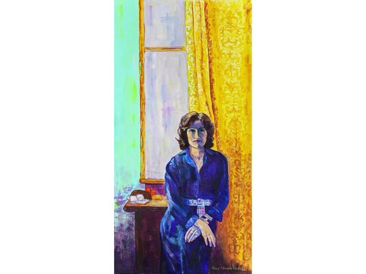 Self Portrait, Soviet Dorm Room 1984, 2022, acrylic on canvas, 37 x 20 in. / 93.98 x 50.8 cm.