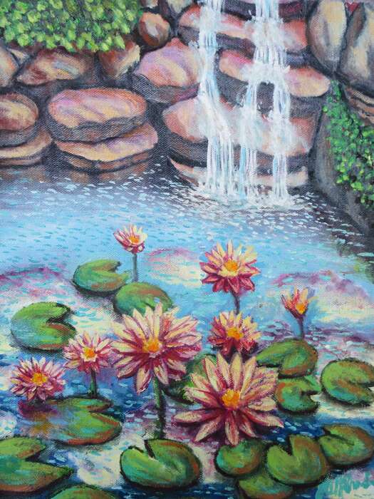 Lily Pond, 2024, oil on canvas, 14 x 11 in. / 35.56 x 27.94 cm.