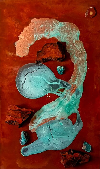 Primordial Soup, 2023, mixed media, 24 x 40 in. / 60.96 x 101.6 cm.