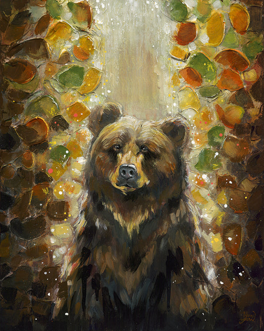 Black Bear, 2023, mixed media, 20 x 16 in. / 50.8 x 40.64 cm.