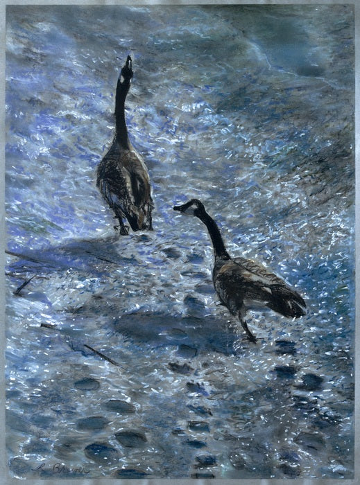 Pair of Geese, 2024, chalk pastels, 24 x 18 in. / 60.96 x 45.72 cm.