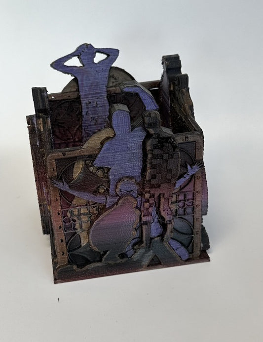 102222-Darkness, 2024, 3D printed mono print sculpture, 5 x 4 x 4 in. / 12.7 x 10.16 x 10.16 cm.