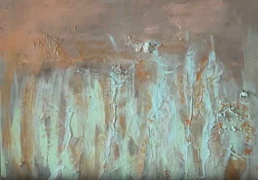 Soul’s Serenade, 2025, acrylic and gesso on canvas, 16 x 20 in. / 40.64 x 50.8 cm.