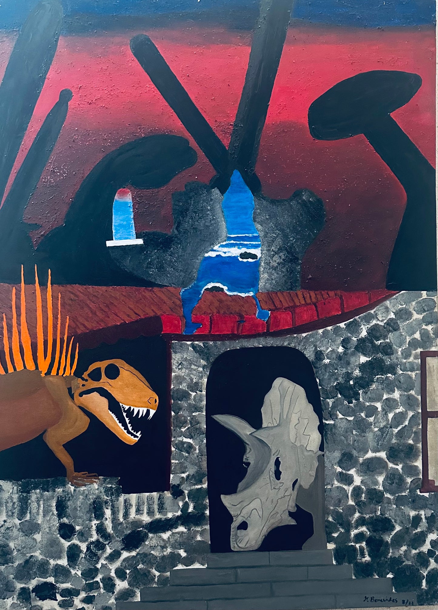 Allegory of a Cave, 2020, acrylic, 36 x 48 in. / 91.44 x 121.92 cm.