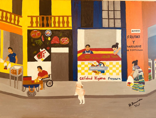 Marketplace Santiago, 2024, oil, 16 x 24 in. / 40.64 x 60.96 cm.