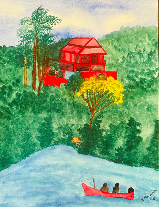 Laguna la Boquita, 2024, watercolor, 16 x 12 in. / 40.64 x 30.48 cm.