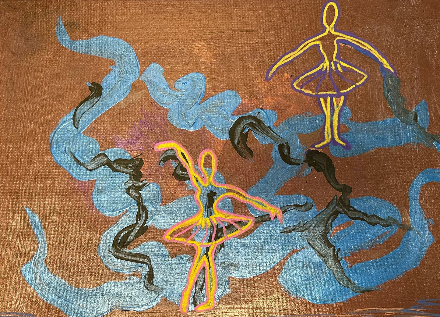 Surreal Ballet, 2026, acrylic, 20 x 16 in. / 50.8 x 40.64 cm.