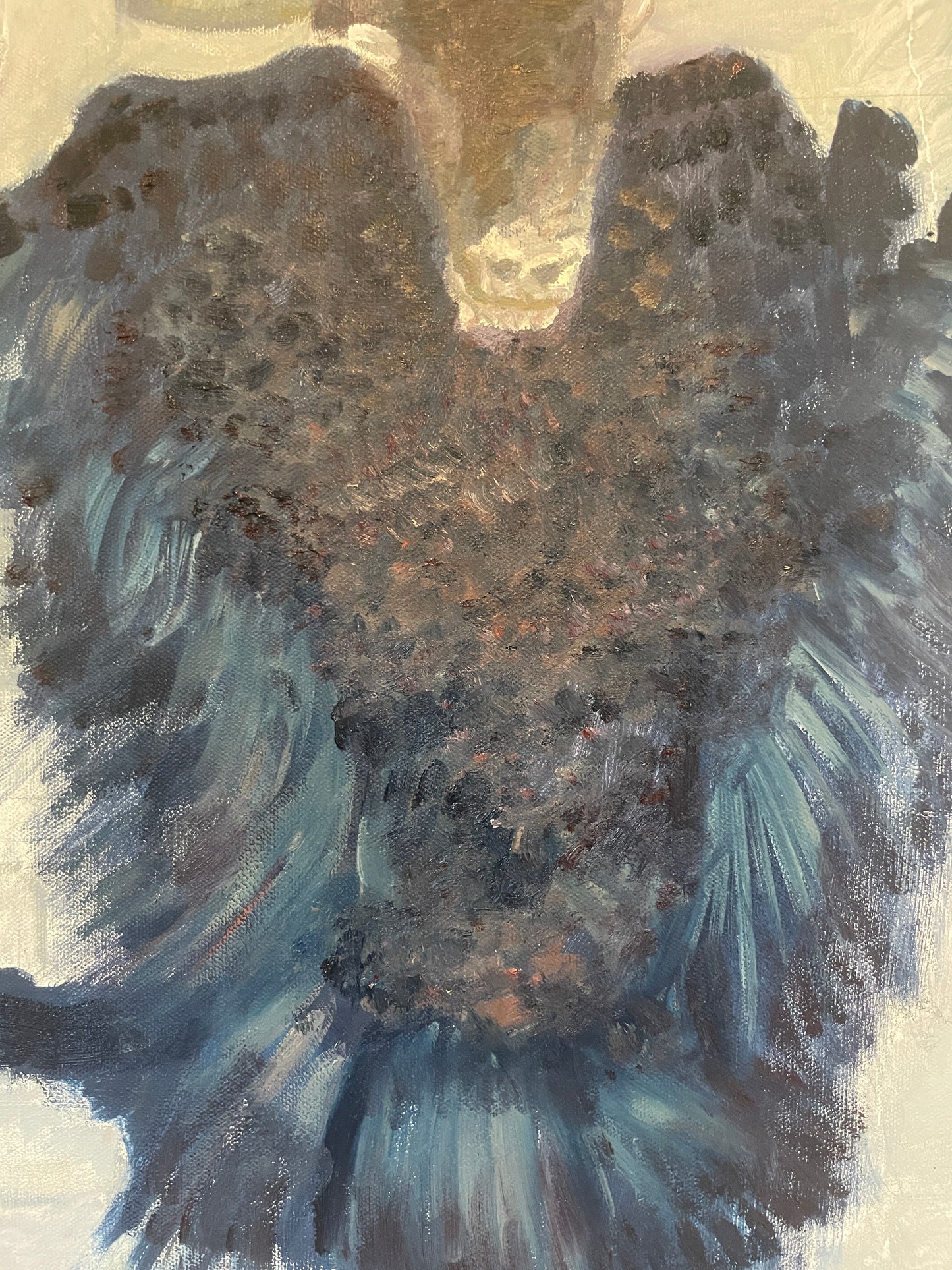 Head Pelts, 2023, oil on canvas, 24 x 36 in. / 60.96 x 91.44 cm.