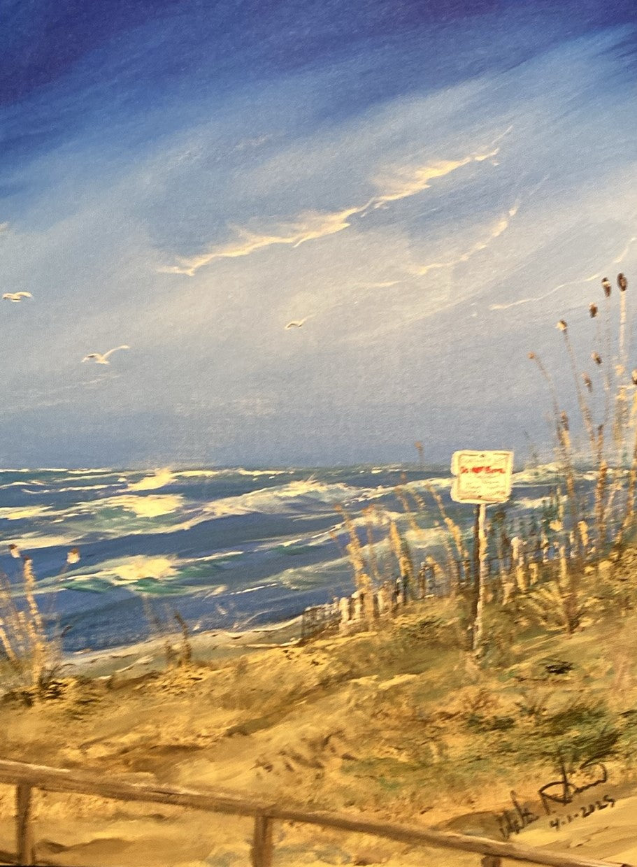 The Beach, 2025, acrylic, 16 x 20 in. / 40.64 x 50.8 cm.