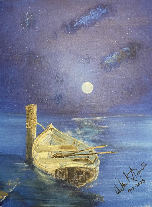 The Boat, 2025, acrylic, 16 x 20 in. / 40.64 x 50.8 cm.
