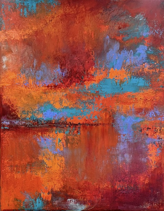 INWARD REFLECTIONS, 2023, cold wax and oils, 28 x 22 in. / 71.12 x 55.88 cm.