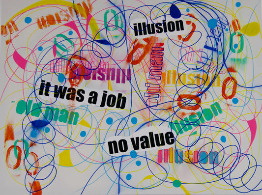Illusion, 2025, mixed media, 48 x 36 in. / 121.92 x 91.44 cm.