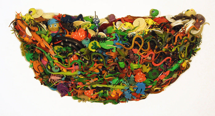 Infestment, 2012, mixed media, 12 x 25 x 5 in. / 30.48 x 63.5 x 12.7 cm.