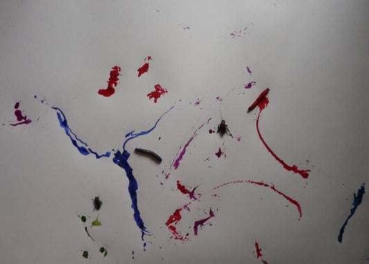 Insects Made a Picture, 2023, mixed media, 60 x 80 cm. / 23.6 x 31.4 in.