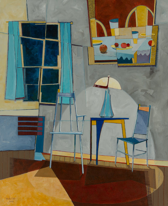 Interior w/ Painted Table, 2016, acrylic on canvas, 28.5 x 23 in. / 72.39 x 58.42 cm.