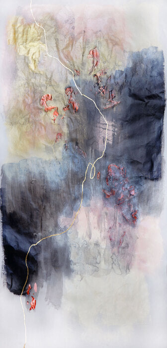 It Will Only Hurt a Little #1, 2021, mixed media on paper, 79 x 36 in. / 200.66 x 91.44 cm.