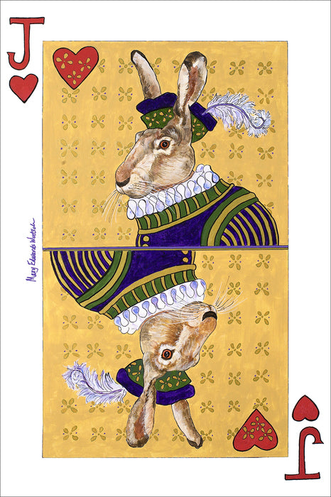 Tudor Rabbits JACK OF HEARTS, TUDOR RABBIT, 2020, acrylic on canvas, 36 x 24 in. / 9 ...