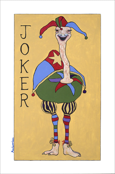 JOKER, OSTRICH, 2019, acrylic on canvas, 36 x 24 in. / 91.44 x 60.96 cm.