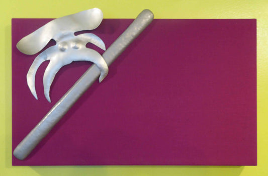Jill, 2022, anodized aluminum on canvas, 25 x 16 in. / 63.5 x 40.64 cm.