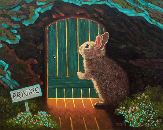 Knock Knock, 2023, oil on canvas, 20 x 16 in. / 50.8 x 40.64 cm.