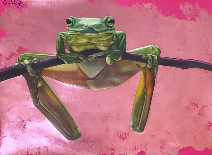 Le Grenouille, 2019, mixed media, 18 x 24 in. / 45.72 x 60.96 cm.