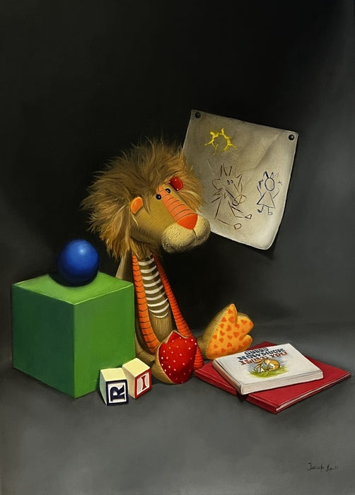 Leonard the Lion, 2022, oil on canvas, 24 x 18 in. / 60.96 x 45.72 cm.