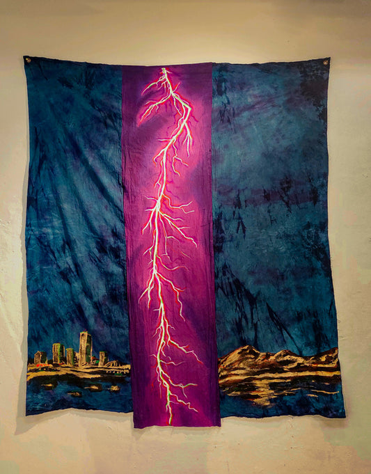 Lightning Strike, 2022, mixed media, 70 x 58 in. / 177.8 x 147.32 cm.