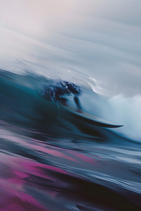 Lost in the Surf, 2023, digital media, 20 x 16 in. / 50.8 x 40.64 cm.