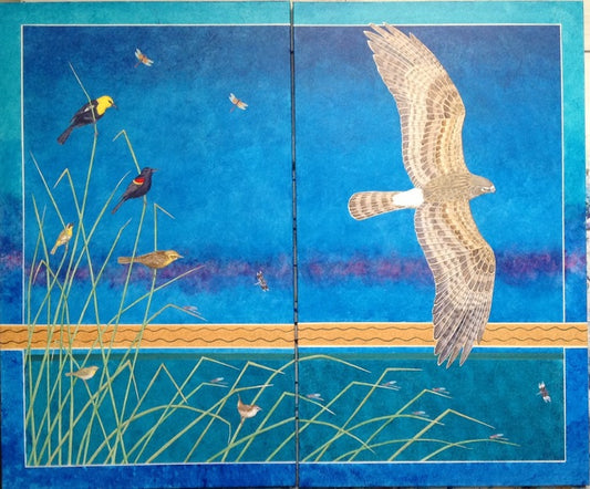 Marsh Life, 2020, acrylic on canvas, 72 x 72 in. / 182.88 x 182.88 cm.