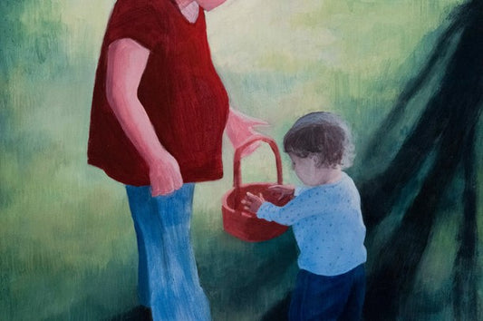 Mommy & Me, 2024, acrylic on panel, 12 x 18 in. / 30.48 x 45.72 cm.