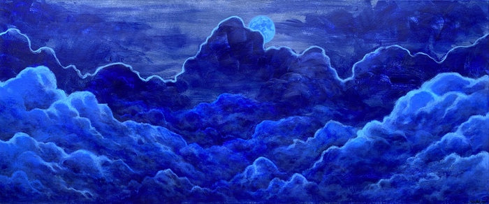 Moonlit Waves, 2024, acrylic paint, 26 x 62 in. / 66.04 x 157.48 cm.