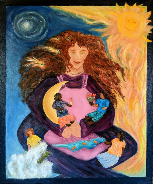 Mother Earth and her Children, 2017, mixed media, 24 x 20 in. / 60.96 x 50.8 cm.