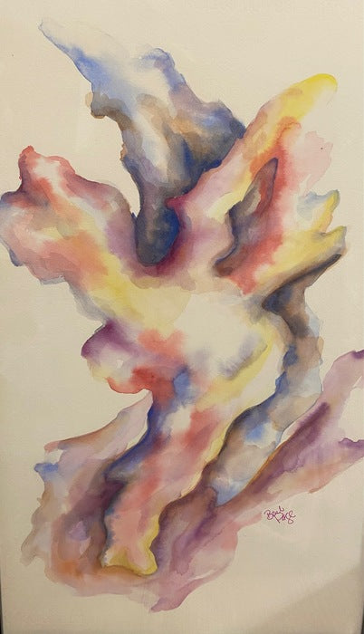 My Broken Heart, 1987, watercolor, 24 x 15 in. / 60.96 x 38.1 cm.